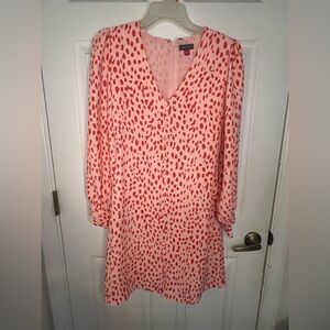 Vince Camuto Coral and Red Long Sleeve Dress